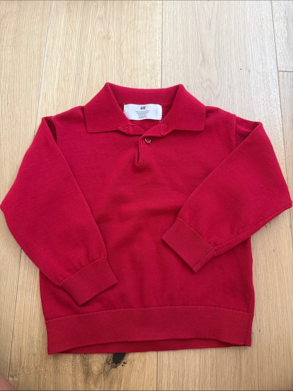 H&M Red Knit Polo Sweater